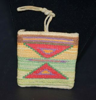 Rare Small Nez Perce Indian Woven Corn Husk Bag Native American