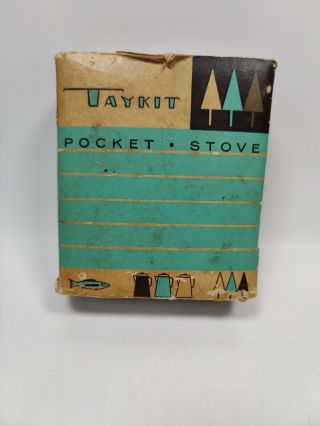 Vintage Taykit Pocket Stove Camp Stove Camping Single Burner Rare Find
