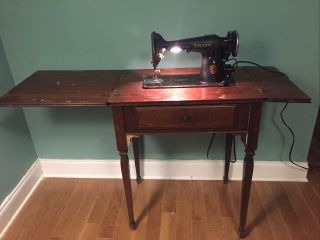Vintage Singer Sewing Machine And Cabinettable Desk Rare Find