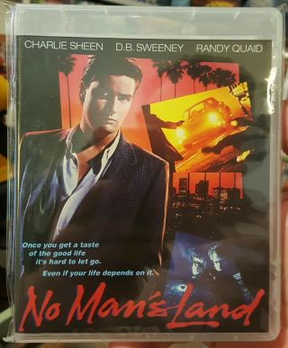 No Mans Land 1987 Blu - Ray Kino Lorber 80s Oop Rare Charlie Sheen Randy Quaid