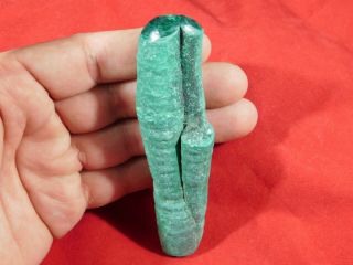 A Long And Very Rare Polished Cave Malachite Stalactite Twin The Congo 118gr