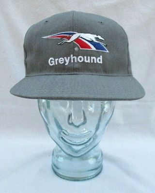 Rare Vtg Greyhound Bus Line Trucker Hat Cap Snapback Usa One Size Gray