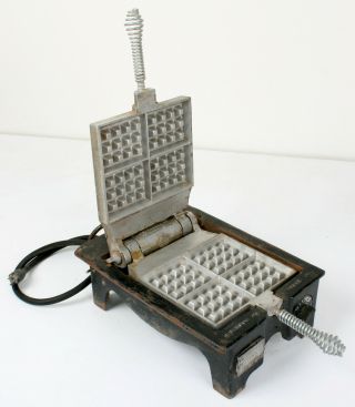 Very Rare Vtg F.  S.  Carbon Rugged Iii Industrial Commercial Waffle Iron