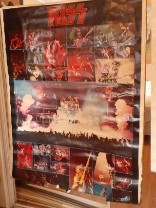 Vintage Kiss Army Jumbo Poster 42”x 58” 1976 Aucoin Boutwell Rare