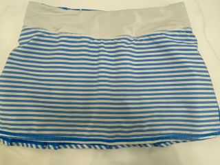 Lululemon Pace Setter Skirt Skort Blue & White Striped Perfect Con Sz 8 Rare
