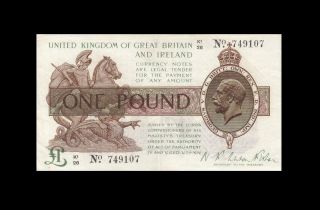1919 Great Britain & Ireland Kgv 1 Pound England Rare ( (ef, ))