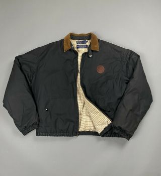 Rare Vintage Polo Equestrian Nova Plaid Lined,  Corduroy Collar Puffer Jacket