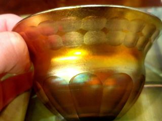 Rare Antique Tiffany Studios LCT Favrile Amber Glass Dessert BOWL 3