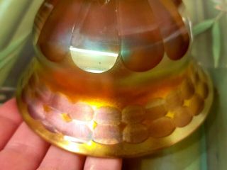Rare Antique Tiffany Studios LCT Favrile Amber Glass Dessert BOWL 4