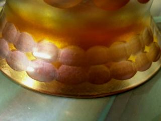 Rare Antique Tiffany Studios LCT Favrile Amber Glass Dessert BOWL 5