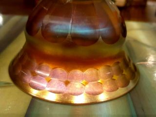 Rare Antique Tiffany Studios LCT Favrile Amber Glass Dessert BOWL 6
