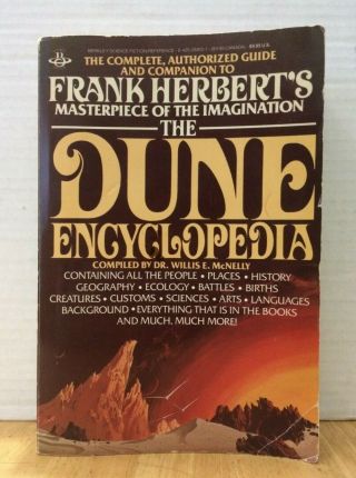 The Dune Encyclopedia,  By Mcnelly (1984 Trade Pb) Rare,  1st Printing,  Acceptable