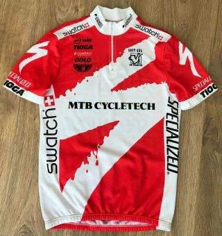 Mtb Cycletech Swatch Specialized Switzerland Rare Vintage Cycling Jersey Size M