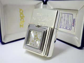 Windy Time Light Zippo 2002 Unfired With Flaws Clock Running Rare 1100301c96