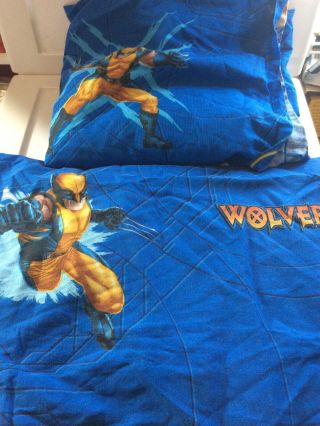 Wolverine X - Men Twin Bed Set Vintage Rare 2 Pc.  Flat & Fitted Sheets