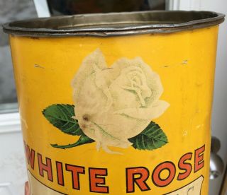 RARE 1930 ' s VINTAGE WHITE ROSE CUP GREASE (5 LBS. ) CAN - CANADIAN OIL COMPANIES 3