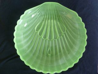 Walther & Sohne Art Deco Green Uranium Glass Muschel Mermaid Figure Bowl Rare
