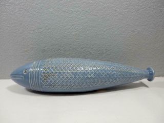 Mid Century Modern Raymor Italy - Modernistic Incised Fish Figure - Rare15 1/2 In