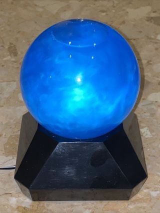 Rare Rabbit Tanaka Mystical Swirl Motion Blue Globe Crystal Ball Lamp 6.  5x5.  5”
