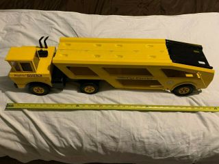 Vintage Metal Mighty Tonka Car Carrier w 2 Jeeps and Rare Late 60 ' s 2