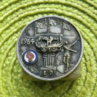 1964 Tokyo Japan Team Noc Olympic Very Rare Pin Badge