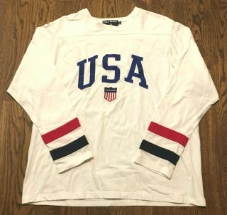 Vintage Polo Sport Shirt Jersey Usa Ralph Lauren Xl Rare