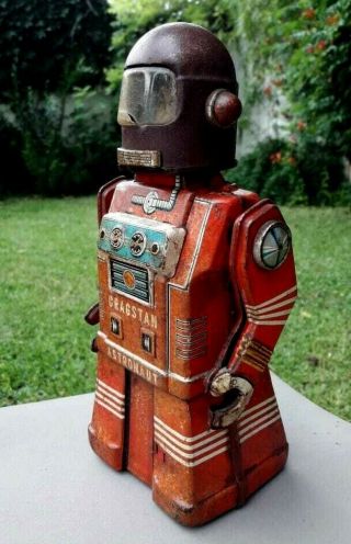 Vintage Rare Cragstan Astronaut Tin Robot Yonezawa Japan Wind - Up Toy