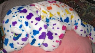 Rare Vintage Lisa Frank Dotty Paws Plush 25 " Colorful Dalmatian Puppy Dog