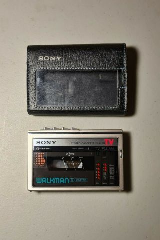RARE Vintage Sony WM - F10 II Walkman AM/FM Cassette with Case,  And 2