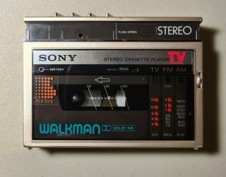 RARE Vintage Sony WM - F10 II Walkman AM/FM Cassette with Case,  And 5