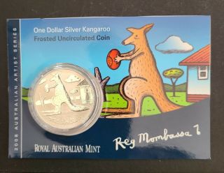 2008 Card Australia Kangaroo Reg Mombassa 1 Oz Silver Bu Coin Carded Rare