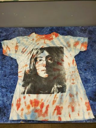 Rare Vtg 80s John Lennon Jerry Garcia Tie Dye T Shirt Fotl Tag S/m