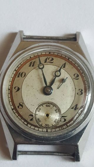 Vintage Rare Swiss Made Watch 15 Jewels Military Wwii Beauty