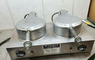 Rare Vintage F.  S.  Carbon Rugged Commercial Industrial Double Waffle Cone Baker 2
