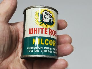Rare Old Vintage White Rose Nilcor Oil 4 Oz.  Ounce Can Not Coin Bank Nm
