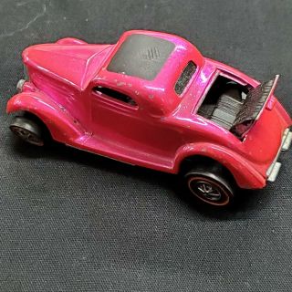 1968 Hot Wheels Redline Rare Hot Pink Us Classic 36 Ford Coupe Black Interior.