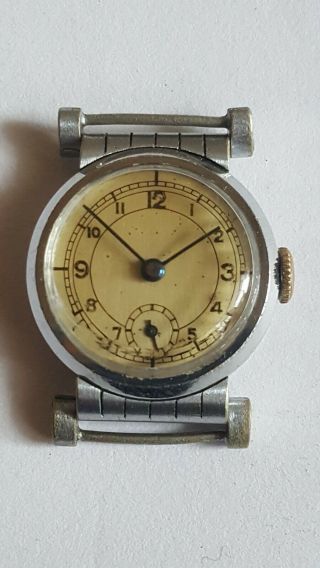 Vintage Rare Swiss Made Watch 15 Jewels 3 Adjustment Military Wwii Art Deco
