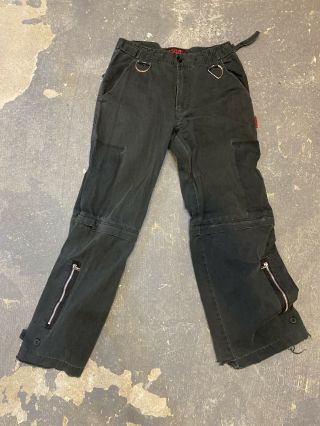 Tripp Nyc Punk Goth Bondage Pants Black Man Size S Zip Legs Rare