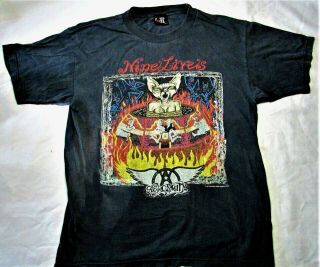 Rare True Vintage 1997 Aerosmith Nine Lives Tour T - Shirt Size Xl Giant