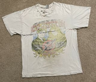 Vintage Led Zeppelin 1998 Tour Shirt 90s White Stairway To Heaven Men’s Xl Rare