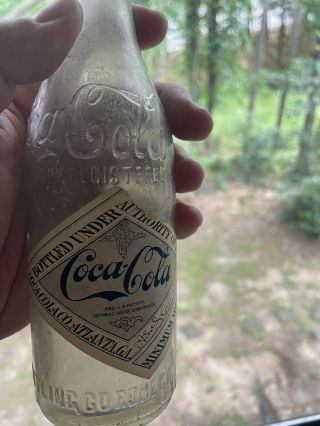 Rare Antique Coca - Cola Coke Bottle Pre 1915 Rome Georgia With Label