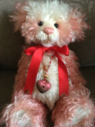 Charlie Bears Isabelle Mohair " Strawberry Cheesecake " Rare