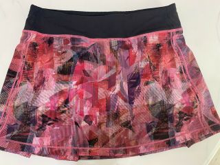 Lululemon Pace Rival Skirt Skort 6 Tall Sun Dazed Multi Pink Worn 1x Rare