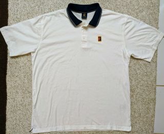 Very Rare Nike Court White Large L Polo Shirt Sampras Agassi Federer Rafa Nadal