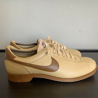 Vintage 1983 Nike Mens Swoosh Rare Tan Brown Bowling Shoes Size 9.  5 M 830507sn
