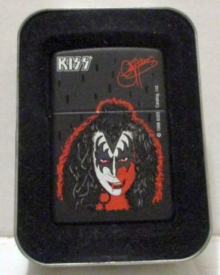 Vintage Rare 1998 Kiss Gene Simmons Demon Zippo Windproof Lighter In Tin
