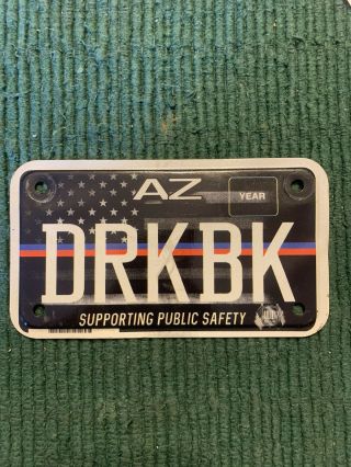 Rare Arizona Vanity Personalized Motorcycle License Plate Drkbk (dark Bike)