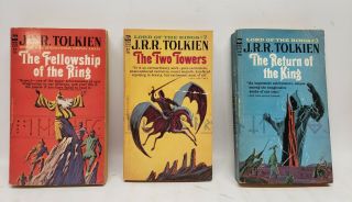RARE 1965 LORD OF THE RINGS 3 Book SET PAPERBACK UNAUTHORIZED ACE BOOKS TOLKIEN 2