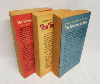 RARE 1965 LORD OF THE RINGS 3 Book SET PAPERBACK UNAUTHORIZED ACE BOOKS TOLKIEN 3