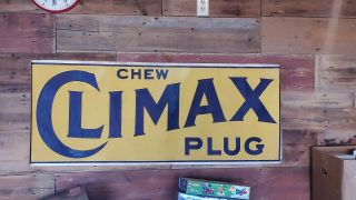 Vintage Chew Climax Plug Chewing Tobacco General Store 59 " X24 " Cloth Banner Rare